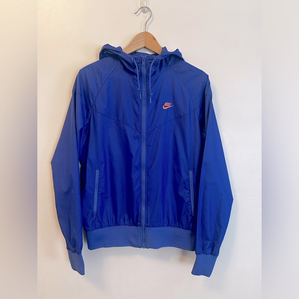 Nike Youth Large Blue Hooded Windbreaker Full Zip Jacket